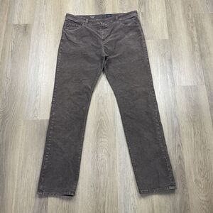 AG Everett Pants Mens 38x34 Brown Corduroy Slim Straight Stretch Made USA